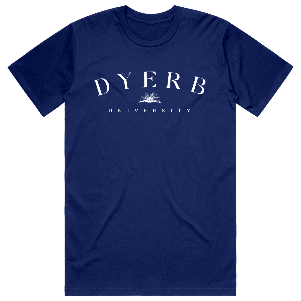 Navy DYERB University logo tee