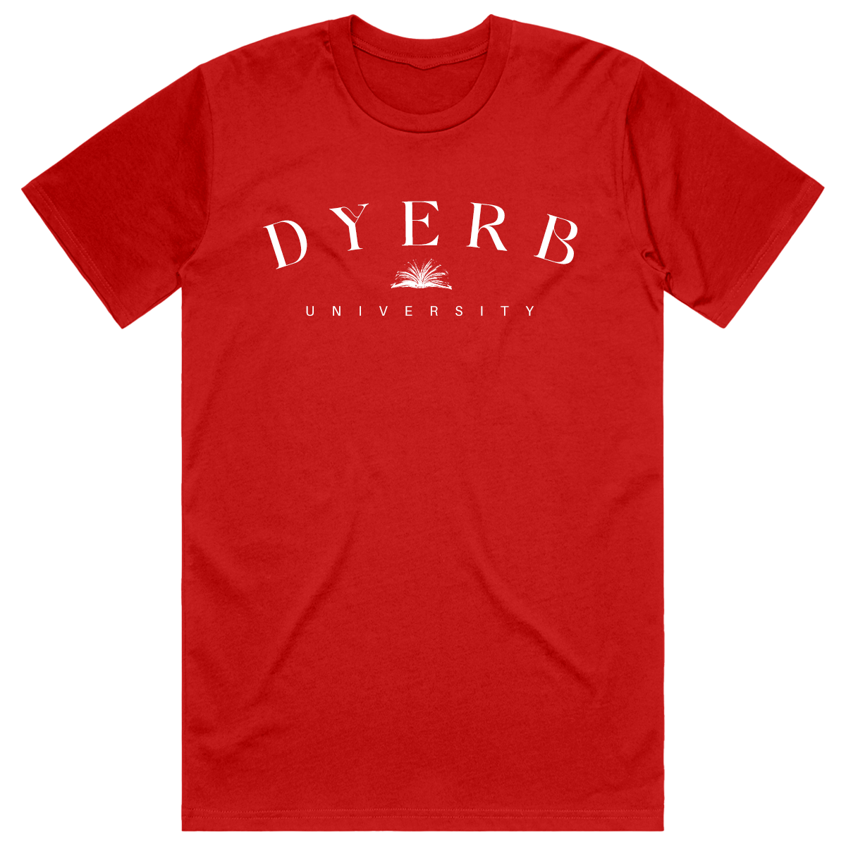 Red DYERB University logo tee