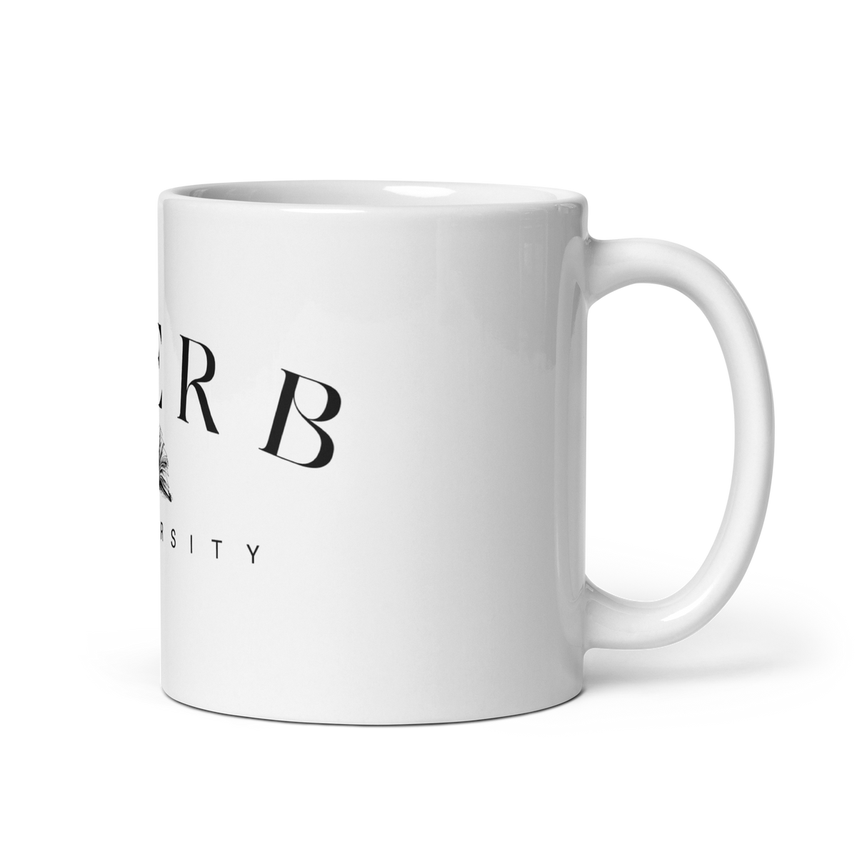 White DYERB Signature logo mug