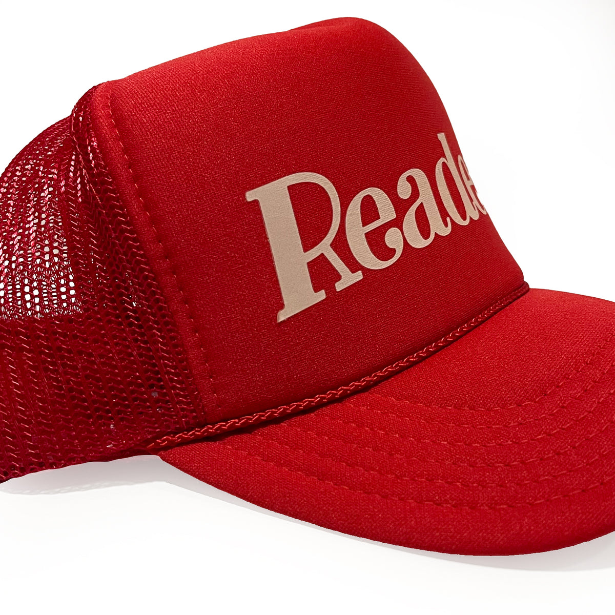 "Reader" Red Trucker by DYERB